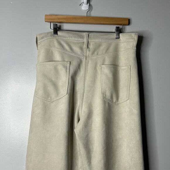 Banana Republic Ultra High Rise Wide Leg Vegan Suede Pants Womens 32 14 Selenite - Picture 6 of 8